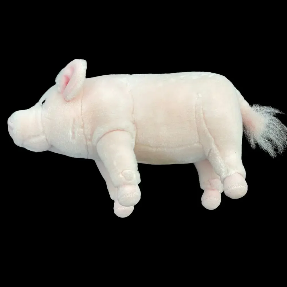 Realistic Pig Plush Pink Piglet Rigid Stuffed Animal No Tush Tag Stiff Toy READ